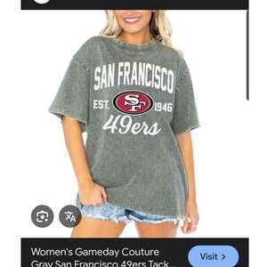 Gameday Couture San Francisco 49ers Mineral Wash Graphic T-Shirt Gray Sz L